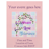 Peace Love Tolerance flyers by orsobear Peace Love Tolerance flyers