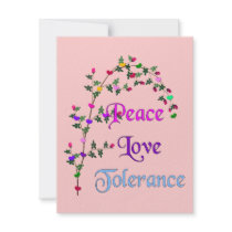 Peace Love Tolerance Invitation