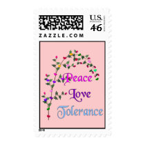 Peace Love Tolerance postage by orsobear Peace Love Tolerance postage