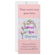 Peace Love Tolerance Rack Card Design