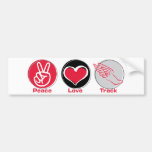 Peace Love Track Bumper Stickers