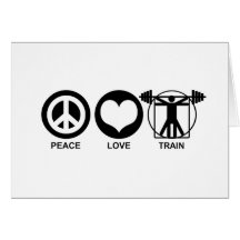 Peace Love Train Greeting Cards