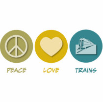 Peace Love Trains photo sculptures