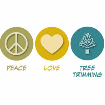 Peace Love Tree Trimming photo sculptures