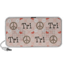 Peace Love Tri Doodle Speakers