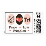 Peace Love Tri Postage Stamps