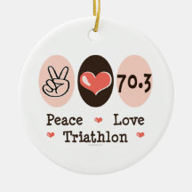 Peace Love Triathlon 70.3 Ornament