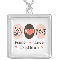 Peace Love Triathlon Sterling Silver Necklace necklaces