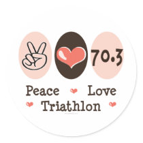 Peace Love Triathlon Stickers
