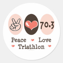 Peace Love Triathlon Stickers