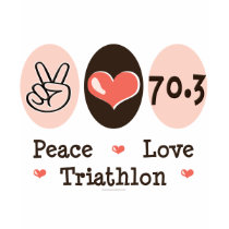 Peace Love Triathlon T-shirt by RunnerTeesGifts Peace Love Triathlon T-shirt