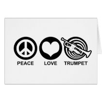 Peace Love Trumpet Greeting Cards
