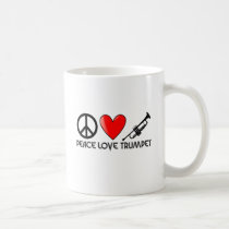 Peace, Love, Trumpet mugs