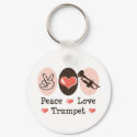 Peace Love Trumpet Key Chain keychains