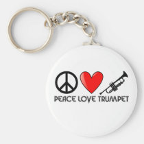 Peace, Love, Trumpet keychains