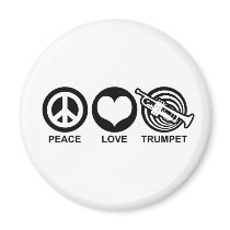 Peace Love Trumpet Refrigerator Magnets