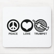 Peace Love Trumpet Mouse Pads