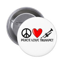 Peace, Love, Trumpet buttons