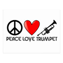 Peace, Love, Trumpet postcards