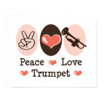 Peace Love Trumpet Poster posters by MusicTeesGifts Peace Love Trumpet Poster posters