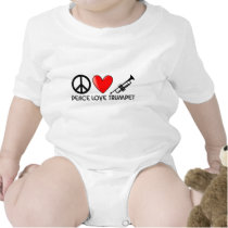 Peace, Love, Trumpet t-shirts