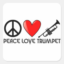 Peace, Love, Trumpet stickers