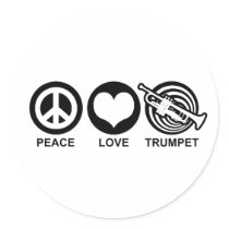 Peace Love Trumpet Sticker