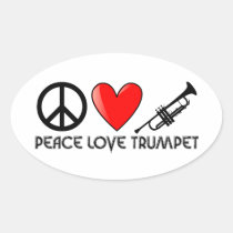 Peace, Love, Trumpet stickers