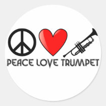 Peace, Love, Trumpet stickers