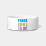 Peace Love Tuba Cat Food Bowl