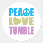 Peace Love Tumble Round Sticker