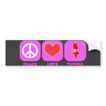 Peace Love Tunisia bumper stickers