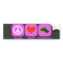 Peace Love Turkmenistan bumper stickers