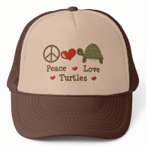 Peace Love Turtles Hat