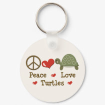 Peace Love Turtles Keychain