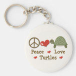 Peace Love Turtles Keychain
