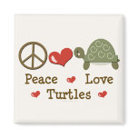 Peace Love Turtles Magnet