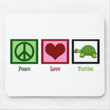 Peace Love Turtles Mouse Pads