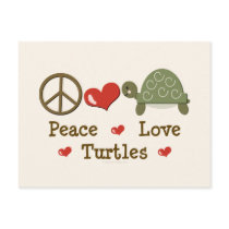 Peace Love Turtles Postcard
