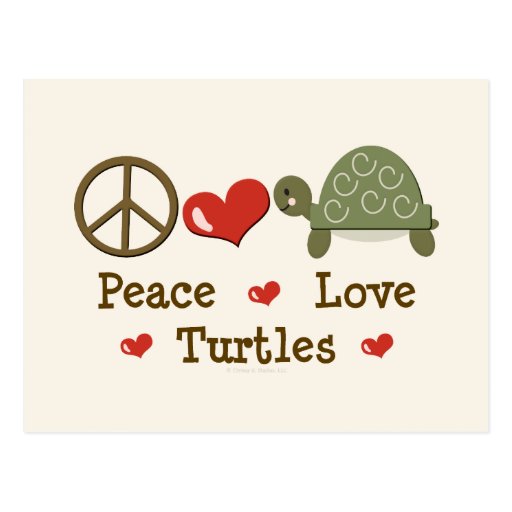 Peace Love Turtles Postcard | Zazzle