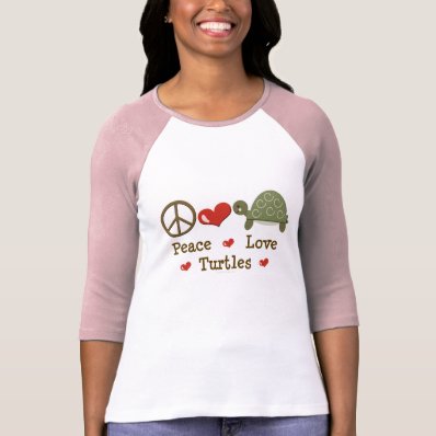 Peace Love Turtles Raglan T shirt