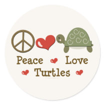 Peace Love Turtles Stickers