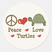 Peace Love Turtles Stickers