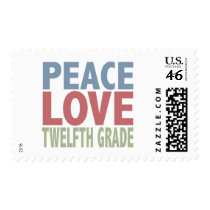 Peace Love Twelfth Grade postage