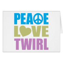 Peace Love Twirl Greeting Cards