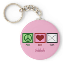 Peace Love Twirl Key Chain