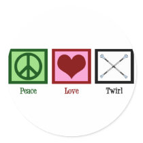 Peace Love Twirl Round Sticker