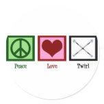 Peace Love Twirl Round Sticker