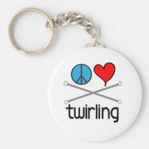 Peace Love Twirling Key Chain