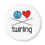 Peace Love Twirling Refrigerator Magnets